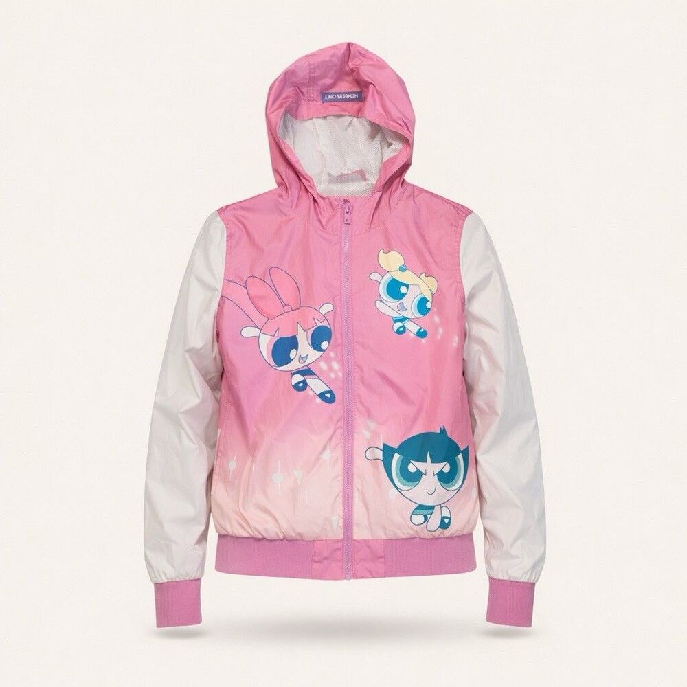 Powerpuff Girls Jacket Youth 14/16 Members Only CN Windbreaker Pink Hooded